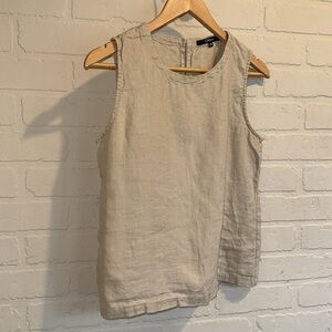 Quince linen shirt sleeveless XS Light Tan Blouse lightweight